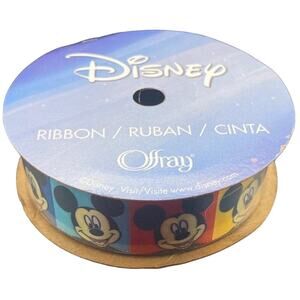 Vtg 3 Yards 7/8" Mickey mouse mouse Offray DISNEY bright colored RIBBON